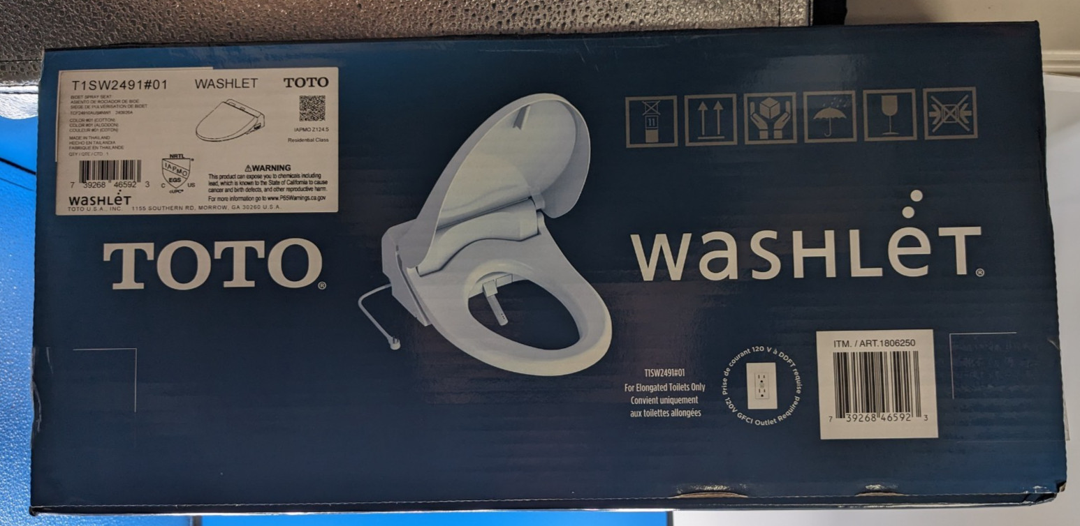 TOTO Washlet Elongated Bidet Seat w/ SoftClose Lid Spray/Heated New Open Box