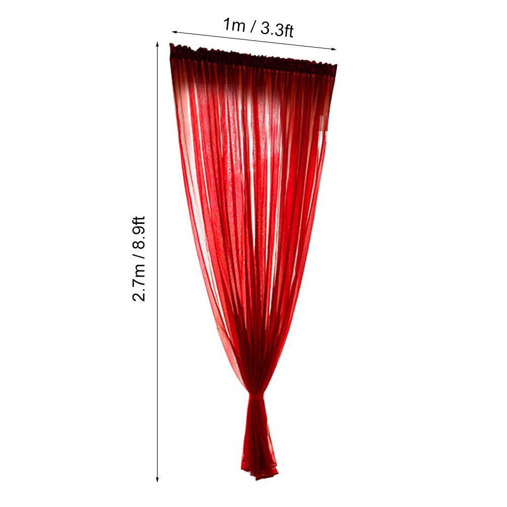 (Red 1x2.7m)Simple Style Polyester Window Voile Tulle Curtain Sheer Panels H