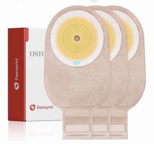 30 Pack Colostomy Bags One Piece Ostomy Supplies Ileostomy Cut-To-Fit Drainable