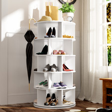 5-Tier Rotating Shoe Rack Tower Organiser 360° Spinning Shoe Display Carousel