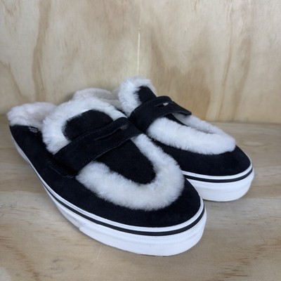 Vans Cozy Mule DX Shearling Lined Black Slip-On Shoes Women's 10.5 Men's 9