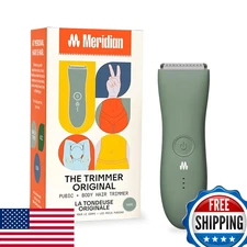 MERIDIAN The Trimmer Original - Body Hair Trimmer for Men, Electric Shaver, Sage
