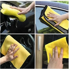 3pcs Microfiber Car Cleaning Towels: Absorbent Wash & Drying Detailing Cloth