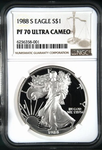1988 S Proof American Silver Eagle NGC PF-70 ULTRA CAMEO