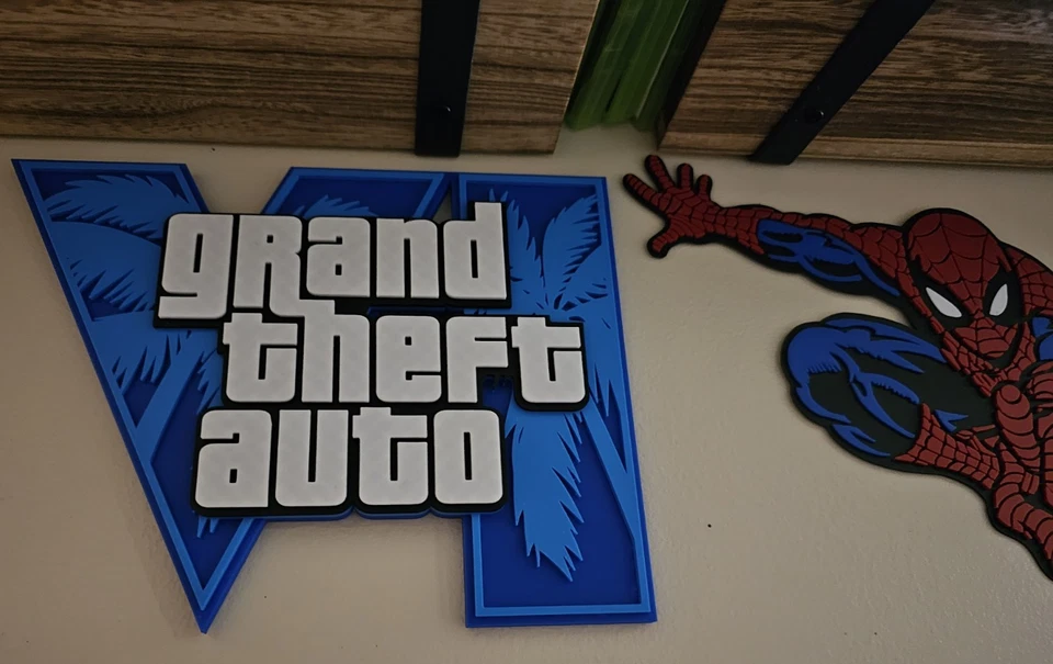 GTA 6 LOGO ARTE DE PARED ENORME LOGOTIPO GRUESO - GRAND THEFT AUTO VI - ¡PREPÁRATE PARA ELLO! Foto 3 de 3