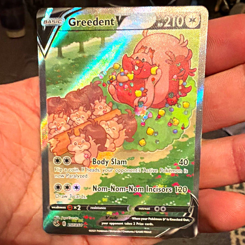 The Pokémon Company Greedent V 257/264 Fusion Strike Ultra Rare Full Art Holo