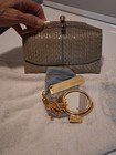 VINTAGE JUDITH LEIBER KARUNG SNAKESKIN CLUTCH WALLET W/COMB & MIRROR SET — photo 4