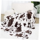 Brown Blanket Microfiber Soft Fleece Throw Fuzzy Cozy 50X60INCH White