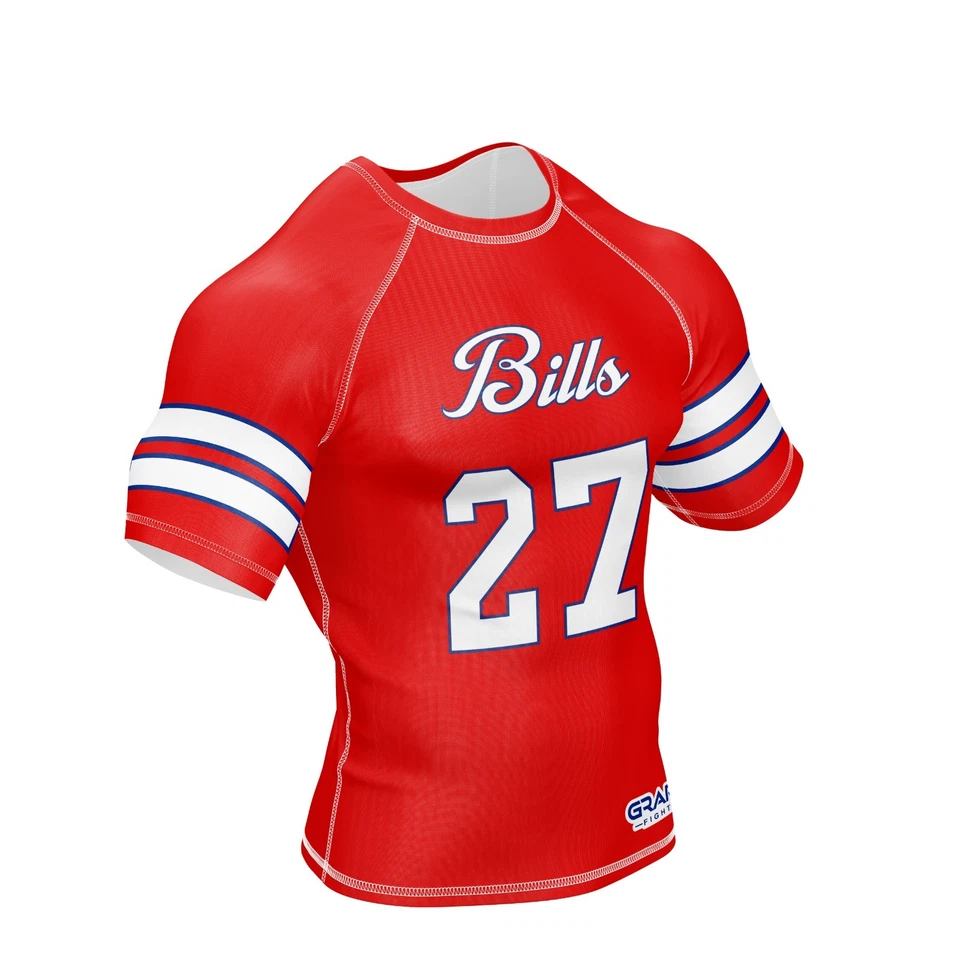 Bills BJJ Rashguard MMA Club Rashguard BJJ CUSTOM Rashguard  Bills Rashguard - Image 2 of 4