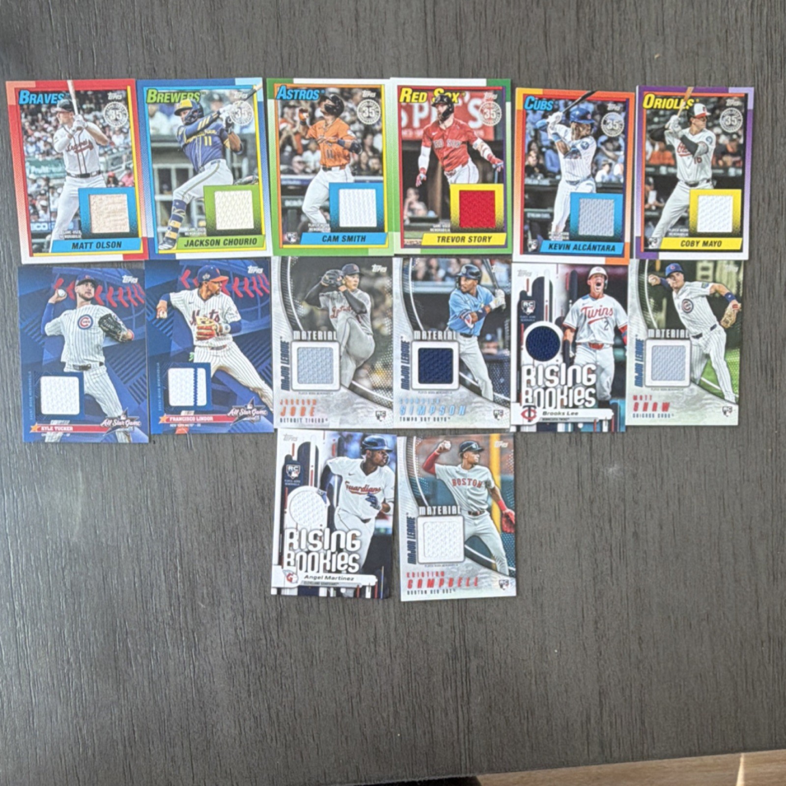 Topps MLB 12 Card Relic Lot Game-Used Memorabilia All-Star Material Teams