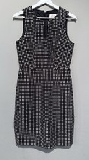 J Crew Women 4 Sleeveless Sheath Dress Black & White Lined Career Office EUC