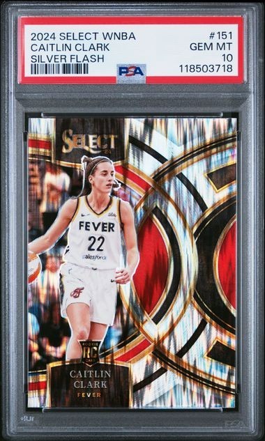 2024 Panini Select WNBA Caitlin Clark #151 Silver Flash Premier Rookie RC PSA 10