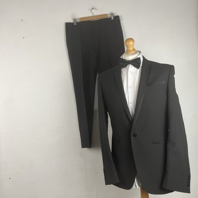 Marks & Spencer Smoking Dinner Anzug 2-teilig Herren 40 L Schwarz 34 W 31 L Super Slim Fit