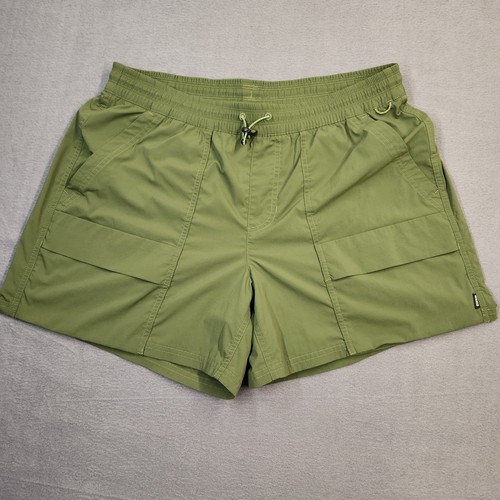 REI Co-Op Women's Large Green Nylon Trailmade Hiking Drawstring Shorts Pocket 5"