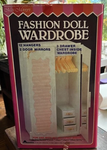Vintage Miss Merry's Fashion Doll Wardrobe Closet Fits Barbie In Original Box