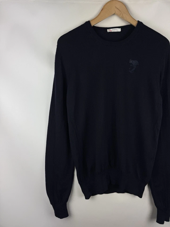 Versace Collection Men’s Virgin Wool Crewneck Lightweight Sweater Pullover - Image 2 of 4