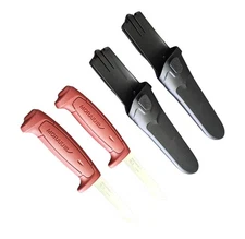 Lot of 2 Mora Morakniv Basic 511 8" Carbon Steel Red Camp Knife