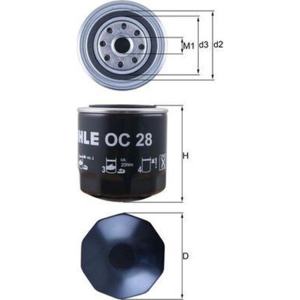 Knecht OC 28 ÖLfilter FüR VW Porsche UAZ 914 Transporter 411 412 412 Patriot-image