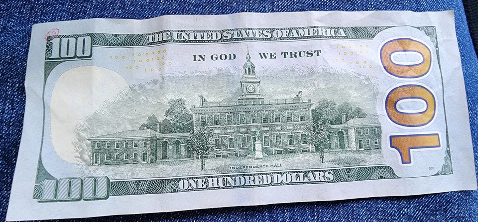 Birthdate 100 Bill Dollar Bill 07282007 - Image 2 of 2