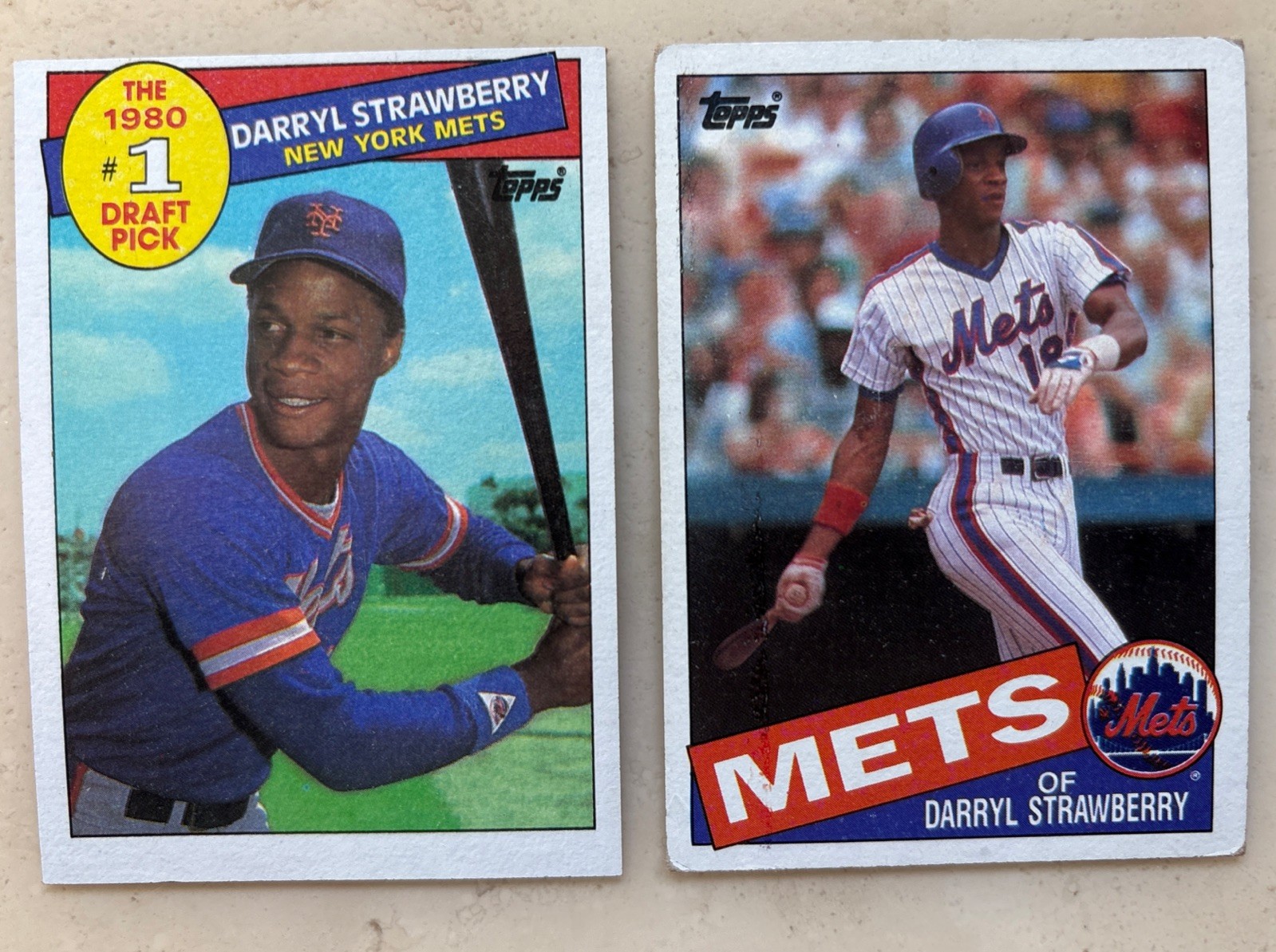 Lot 2 - Darryl Strawberry - 1985 Topps  Baseball #278 #570  - New York Mets