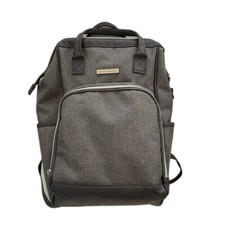 Banana Fish Midi Backpack Diaper Bag Gray Insulated Bottle Holder Changing Pad