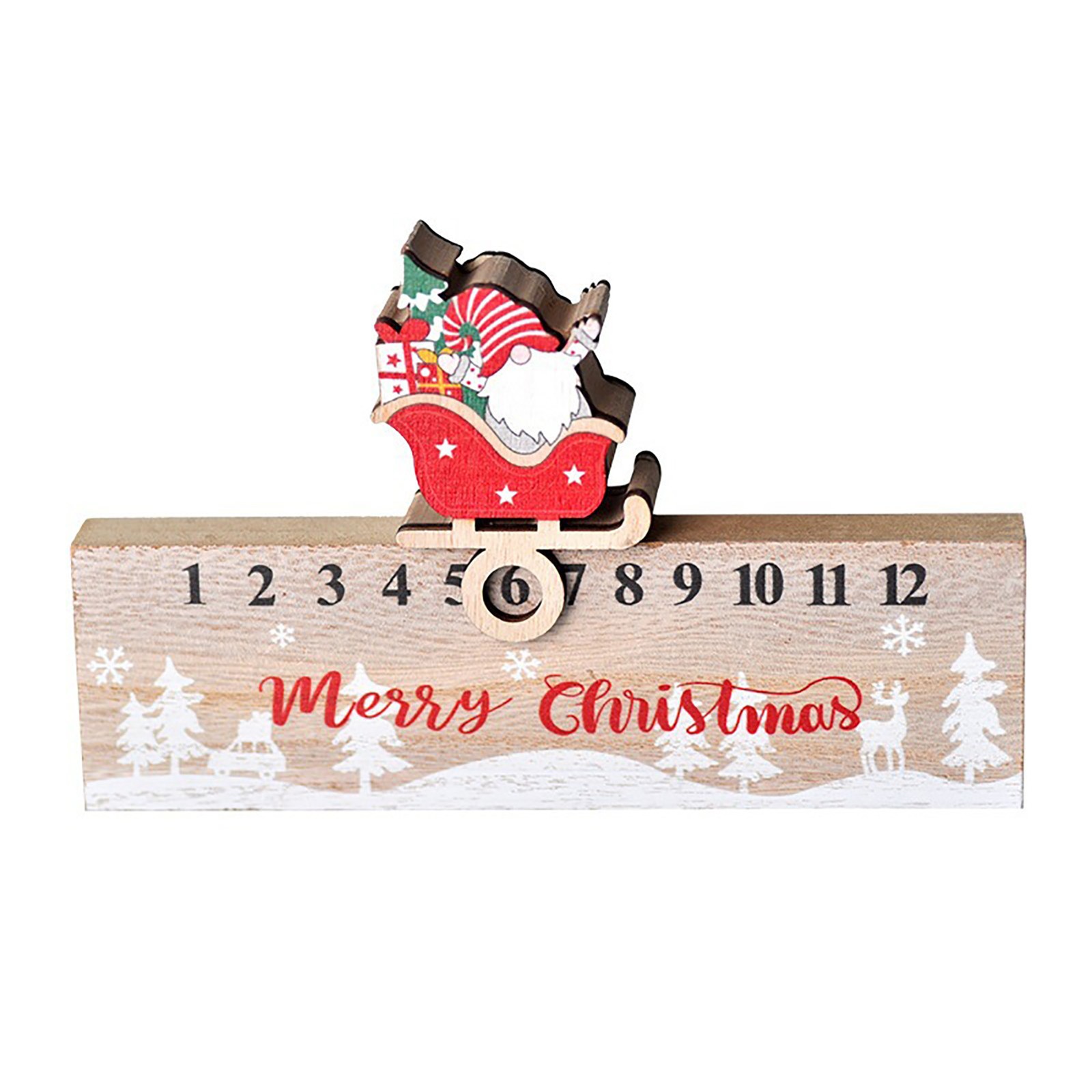 Wooden Christmas Countdown Calendar Creative Advent Calendar Decoration With Mov