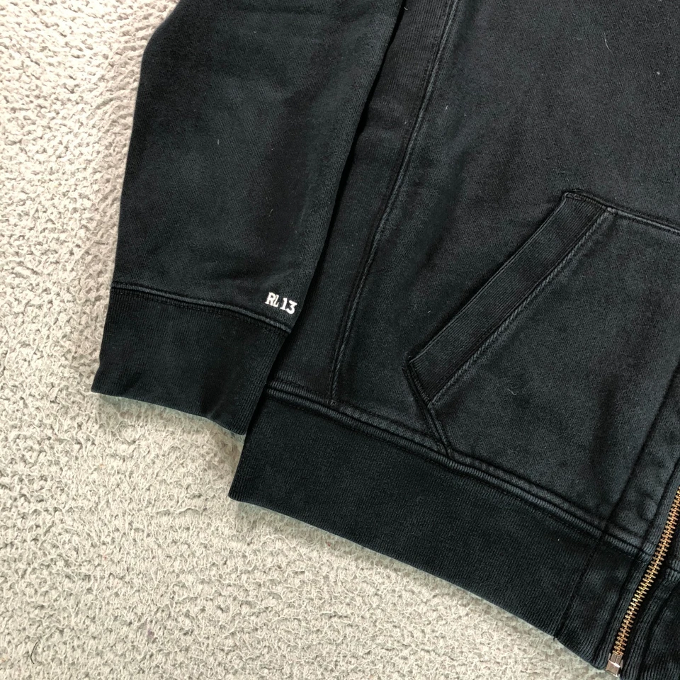 Polo Ralph Lauren Hoodie Mens Extra Large Black Tuxedo Bear Full Zip RL13 Waffle - Image 3 of 4