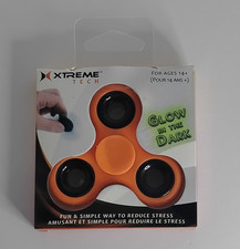 Xtreme Tech Glow in the Dark Orange/Black Fidget Spinner Anti-Stress Toy