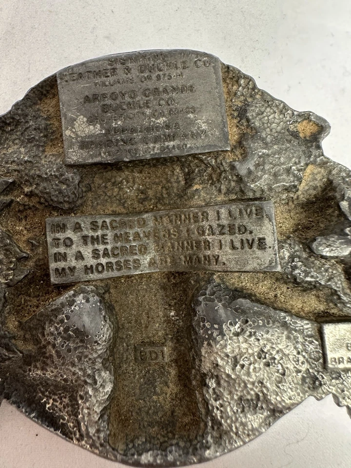 Bergamot Brassworks B01 Native Chief 1981 brazos extendidos y hebilla de cinturón de bisonte, Foto 4 de 4