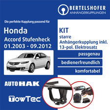 Anhängerkupplung starr u.13pol sp. E-Satz für HONDA Accord VII Typ CL/CN 03- AHK
