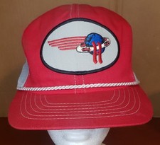 Vintage Halliburton Oil Trucker Hat Mens One Size Red Snapback Cap USA Made H92