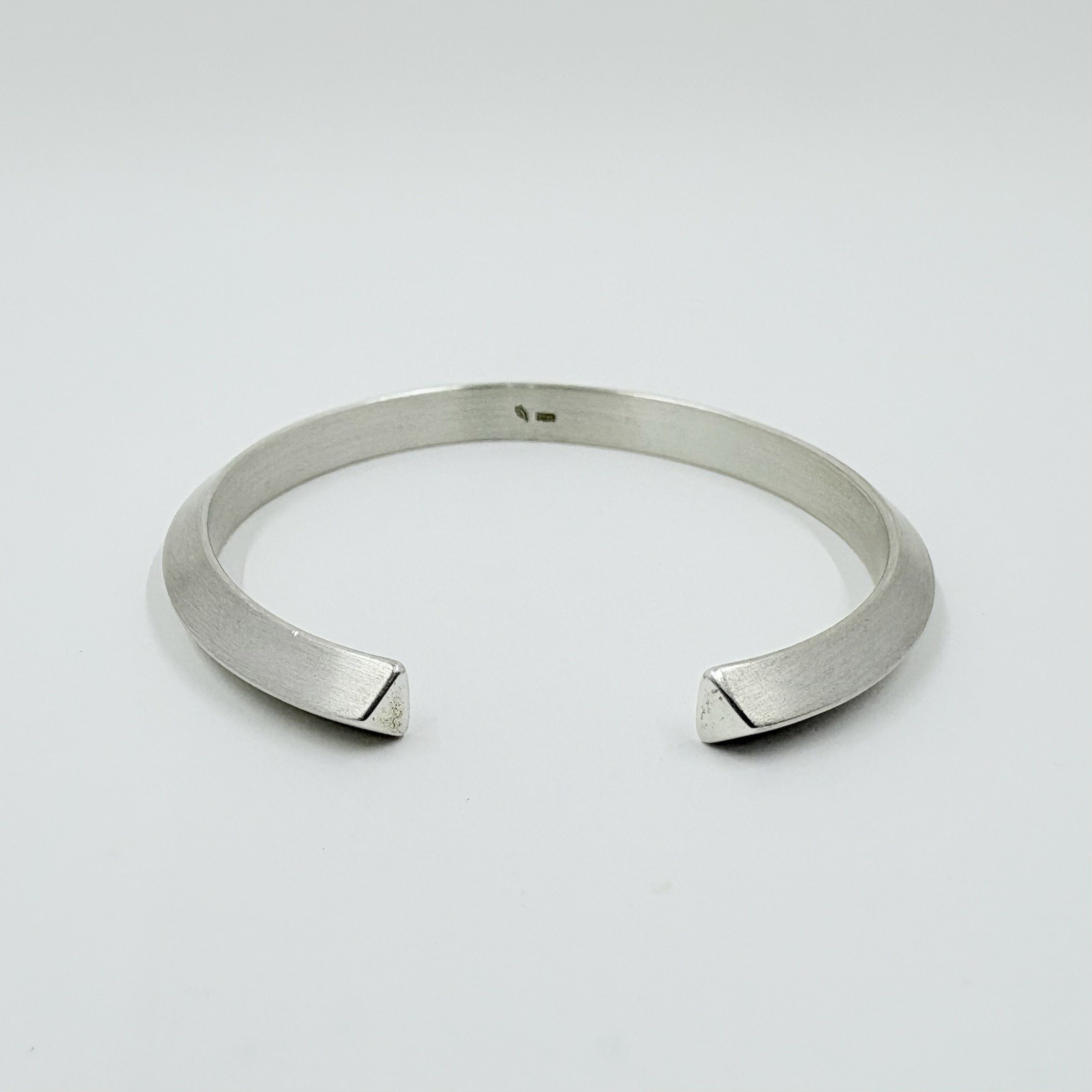 Sterling Silver Artisan Signed Triangle Cuff Brac… - image 3