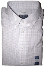 Jos A Bank Traveler Dress Shirt 17.5 - 34/35 Traditional Fit White Check EF