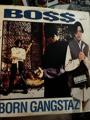 Boss ''Born Gangstaz'' Vinyl LP Record Signed Autographed Album Cover RARE!!!!!!!!