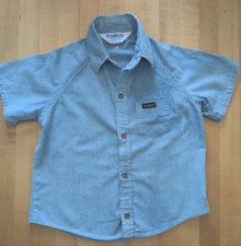 Vintage OshKosh B'gosh Logo Chambray Shirt Button Up Short Sleeves size 5