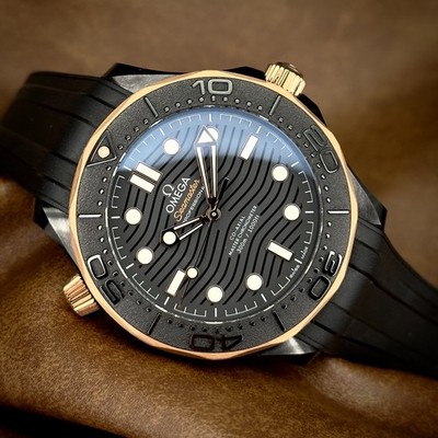 2025 Omega Seamaster Diver 300M 210.62.44.20.01.001 Ceramic & Sedna Gold B&P