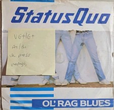 Staus Quo Ol' Rag Blues Vinyl Record 7" VG+/G+ QUO 11 1983