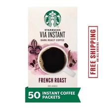 Starbucks VIA Instant French Roast Dark Roast Coffee 1 box of 50 