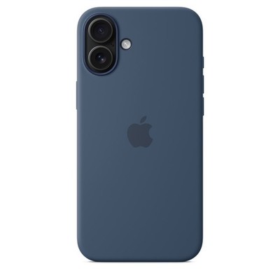 Offizielle Apple iPhone 16 Plus Hülle Silikon MagSafe Denim Blau UVP 49£