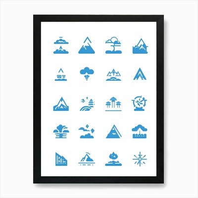 Ästhetische Vektor-Ikonen kategorisiert gerahmtes Wandbild Poster Leinwanddruck Bild