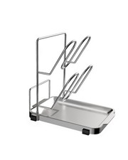 YQh Pot Lid Holder, 8.1 inches (D) x 5.5 (W) x 8.7 (H), Silver