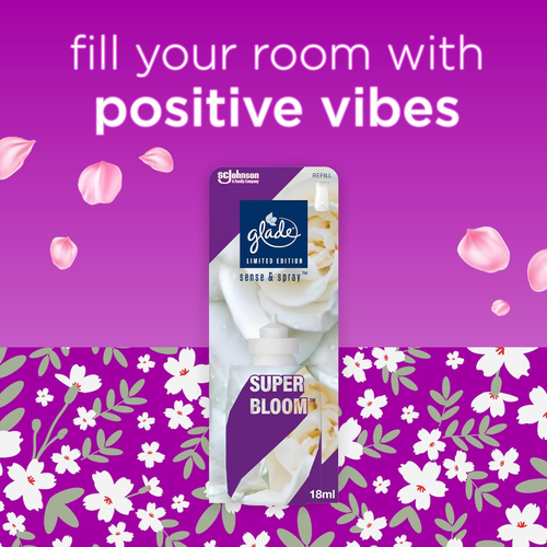 Glade Sense & Spray Air Freshener Refill Super Bloom 18ml - Pack of 6 - Picture 7 of 9