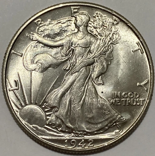1942 - Walking Liberty Half Dollar - UNC - Exact Coin imaged #WL3