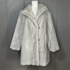 Vintage Union Made Gray Faux Fur Coat