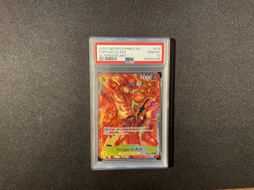 One Piece Portgas.D.Ace - PRB02-018 (Alternate Art) PSA 10