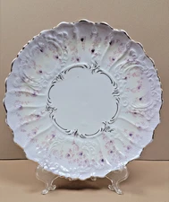 Vintage Weimar Porcelain Plate Germany Floral Design with Gold Trim 7.56"