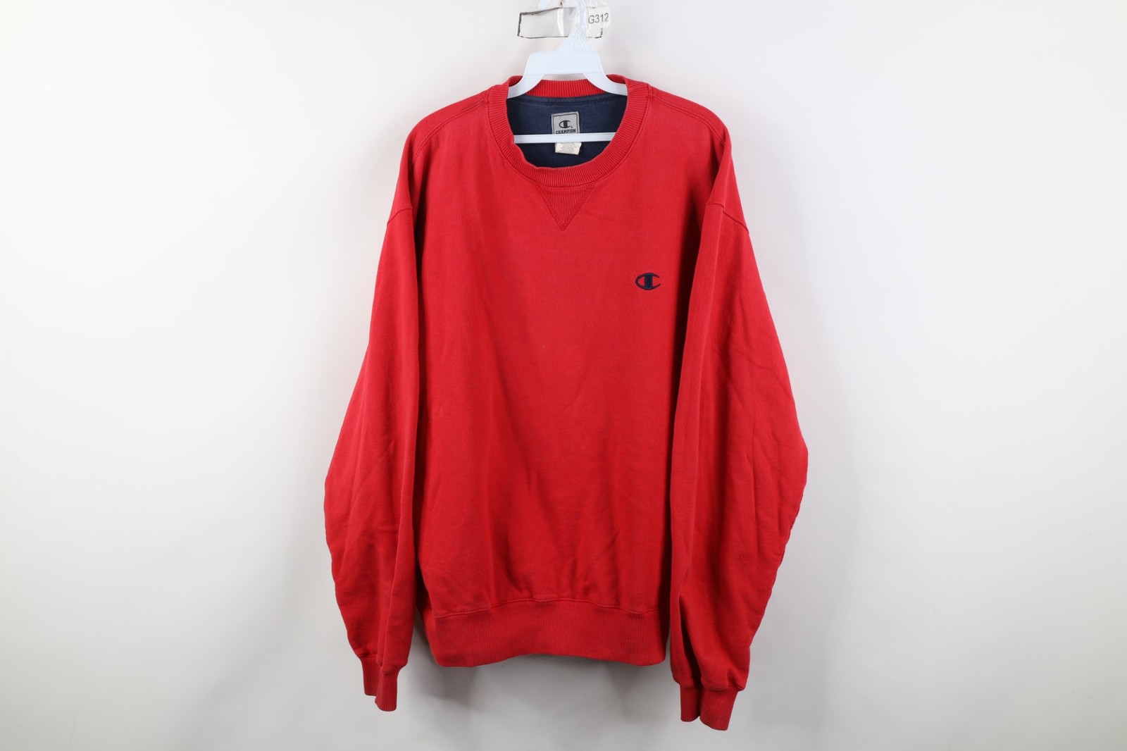 Vintage 90s Y2K Champion Mens Size Medium Distressed Crewneck Sweatshirt Red