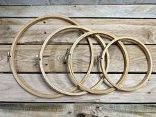 Lot of 4 Vintage Wooden Embroidery Hoops 6  , 7", 8"  10" Screw Tension, Taiwan