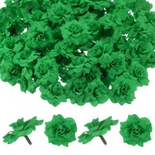 50-Pack Artificial Roses Heads, Silk Faux Rose Head for Wedding Dark Green 