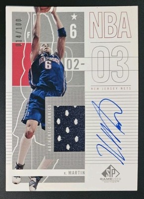 Kenyon Martin 2002-03 SP Game Used AUTOGRAPH JERSEY GU On Card 